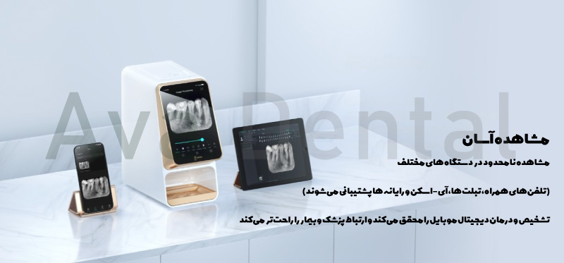 تصویری-از-فسفرپلیت-آی-اسکن-پرو-وودپیکر-در-کنار-دستگاه-هایی-که-قابلیت-اتصال-به-آن-را-دارند-آوادنتال